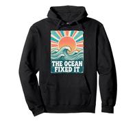 The Ocean Fixed It Retro Beach Waves Sun Sweat à Capuche