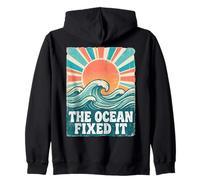 The Ocean Fixed It Retro Beach Waves Sun Sweat à Capuche