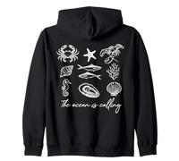 The Ocean is Calling Sea Life Coastal Marine Beach Nature Sweat à Capuche