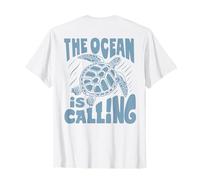 The Ocean is Calling X Nature Beach Turtle Tortue T-Shirt