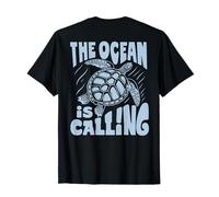 The Ocean is Calling X Nature Beach Turtle Tortue T-Shirt