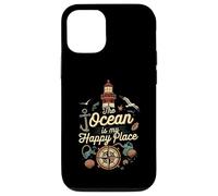 The Ocean is My Happy Place Lighthouse Nautical Design Coque pour iPhone 12/12 Pro