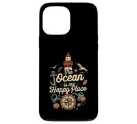 The Ocean is My Happy Place Lighthouse Nautical Design Coque pour iPhone 13 Pro Max