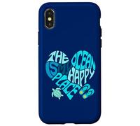 The Ocean is My Happy Place Sea Beach Life Better Flip Flops Coque pour iPhone X/XS