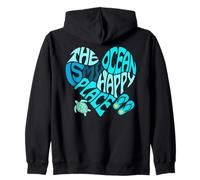 The Ocean is My Happy Place Sea Beach Life Better Flip Flops Sweat à Capuche