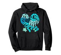 The Ocean is My Happy Place Sea Beach Life Better Flip Flops Sweat à Capuche