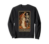 The October Queen Halloween Skeleton Tarot Card Retro Sweatshirt