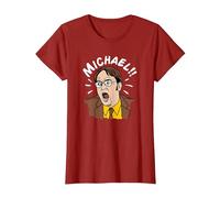 The Office Dwight crie Michael! T-Shirt, Femme, Canneberge, L