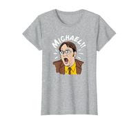 The Office Dwight crie Michael! T-Shirt, Femme, Gris Chiné, L