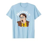 The Office Dwight crie Michael! T-Shirt, Homme, Bleu Céleste, M