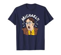 The Office Dwight crie Michael! T-Shirt, Homme, Bleu Marine, L