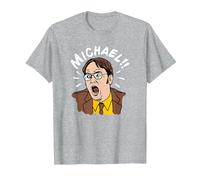 The Office Dwight crie Michael! T-Shirt, Homme, Gris Chiné, M