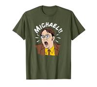 The Office Dwight crie Michael! T-Shirt, Homme, Olive, L