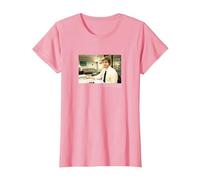 The Office Jim Souriant avec Citation T-Shirt, Femme, Rose, XS