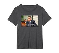 The Office Michael Aucune idée T-Shirt, Femme Grandes Tailles, Chiné Foncé, 4X