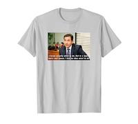 The Office Michael Aucune idée T-Shirt, Homme, Argent, M
