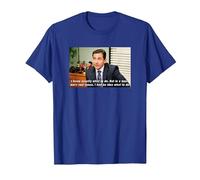 The Office Michael Aucune idée T-Shirt, Homme, Bleu Royal, L