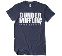 The Office Officiellement sous Licence Dunder Mifflin Inc. Logo Hommes T-Shirt (Marine Bleu), X-Large