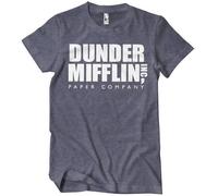 The Office Officiellement sous Licence Dunder Mifflin Inc. Logo Hommes T-Shirt (Marine-Heather), Moyen