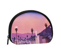The Old Hollywood Mini sac de rangement portable en polyester imprimé format complet en forme de coquillage, Noir , Taille unique