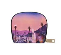 The Old Hollywood Porte-cartes de crédit en cuir avec fermeture éclair pour homme et femme, blanc, Taille unique