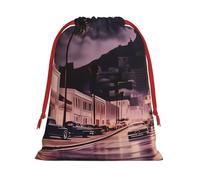 The Old Hollywood Sac cadeau en velours super doux avec cordon de serrage, sac de rangement imprimé complet pour Noël et rangement quotidien