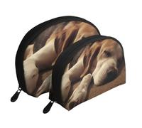 The Old Hollywood Trousse de maquillage portable avec fermeture éclair et compartiments intérieurs, Chien endormi, Taille unique