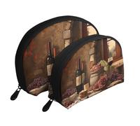 The Old Hollywood Trousse de maquillage portable avec fermeture éclair et compartiments intérieurs, Cave à vin rouge, Taille unique