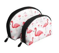 The Old Hollywood Trousse de maquillage portable avec fermeture éclair et compartiments intérieurs, Motif flamant rose, Taille unique