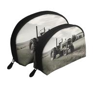 The Old Hollywood Trousse de maquillage portable avec fermeture éclair et compartiments intérieurs, Tracteur Agriculture Tranquil, Taille unique