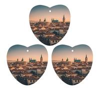 The Old Town at Sunset Lot de 3 désodorisants à suspendre pour voiture, maison, bureau - Style gris