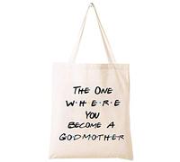 The One Where You Become A Godmother Sac fourre-tout cadeau pour marraine meilleure amie - Cadeau de baptême pour femme - Cadeau de nouvelle marraine - Idées de proposition de marraine - Émission