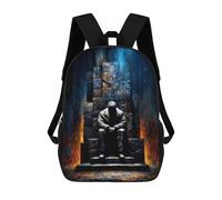 The One Who Waits Upon The Throne - Silent King of Ash And Flame Sacs À Dos Imprimés En 3D Pour Enfants, Sacs D'école Tendance Pour Garçons, Sacs De Voyage, Sacs Scolaires Pour Élèves Du Primaire 17in