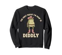 The Only Squat I'm Doin' is Diddly Funny Cowboy Frog Humour Sweatshirt