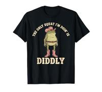 The Only Squat I'm Doin' is Diddly Funny Cowboy Frog Humour T-Shirt