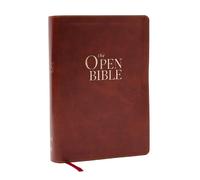 The Open Bible: Read and Discover the Bible for Yourself (KJV, Brown Leathersoft, Red Letter, Comfort Print)