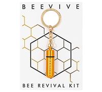 The Original Bee Revival Kit avec étiquette d'identification d'abeille Porte-clés doré contenant un sirop alimentaire pour abeille pour aider une abeille fatiguée. Cadeau adapté aux abeilles pour les