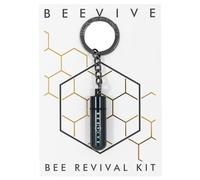 The Original Bee Revival Kit - Porte-clés gris anthracite contenant un sirop de nourriture pour abeilles pour aider une abeille fatiguée. Emballage recyclé avec étiquette d'identification abeille,