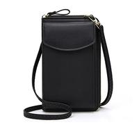 The Original Clutch Wallet, PU Leather Crossbody Cell Phone Bag for Women Wallet Purse (Black)