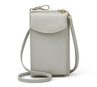 The Original Clutch Wallet, PU Leather Crossbody Cell Phone Bag for Women Wallet Purse (Grey)