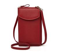 The Original Clutch Wallet, PU Leather Crossbody Cell Phone Bag for Women Wallet Purse (Red)