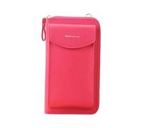 The Original Clutch Wallet Trendy Mobile Phone Bag Korean Fashion Large Capacity Double Layer Wallet Multi Functional Women Crossbody Bag Sotck Exchange, rose vif, Taille unique