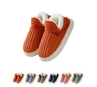 The Original Fluffy Slippers, Winter Thick Sole Anti-Skid Cozy Warm Plush Cloud Hausschuhe(Orange,4.5-5.5Women/3.5-4.5Men)
