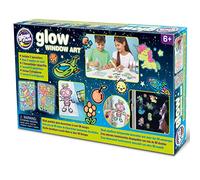 The Original Glowstars Company Kit d'autocollants phosphorescents pour fenêtre pour Enfants - Comprend 7 peintures Lumineuses, 60 Motifs d'autocollants et 2 Attrape-Soleil, kit de Bricolage