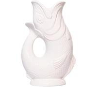 The Original Gluggle Jug - Carafe blanche en forme de poisson Gug Glug - Pichet décoratif pour eau, cocktail, vin et gin, carafe ou vase - Fabriqué à la main en Grande-Bretagne