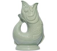 The Original Gluggle Jug Carafe décorative en forme de poisson Vert sauge 22 cm 0,6 l