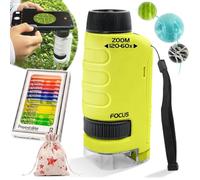 The Original Miniscope for Kids, Pocket TaschenMikroskop für Kinder, Microscope Kids, Your Little Scientist Microscope, Pocket Microscope for Science Experiments (Yellow)