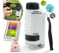 The Original Miniscope for Kids, Pocket TaschenMikroskop für Kinder, Microscope Kids, Your Little Scientist Microscope, Pocket Microscope for Science Experiments (White)