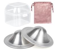 The Original Silver - Bonnets d'allaitement en argent, cache-tétons pour l'allaitement, protège-tétons pour allaitement, nouveau-né, protège-tétons en argent pour soulager les douloureux - XL