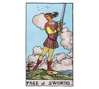 The Page of Swords: 156 College Ruled Lined Pages (78 leaves), 5x8 Notebook, Journal, Diary, Planner featuring image of The Page of Swords Tarot card